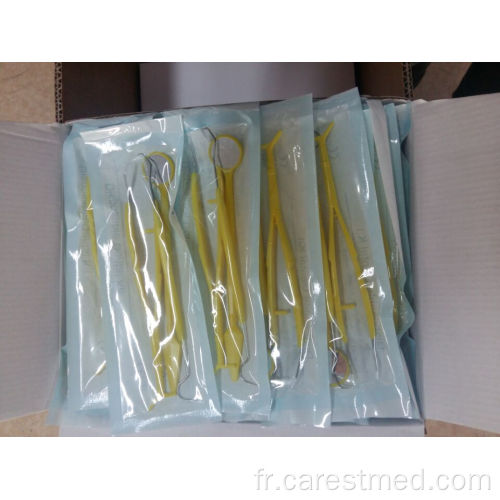 Kit d&#39;instruments dentaires jetables stériles EO pour examen dentaire